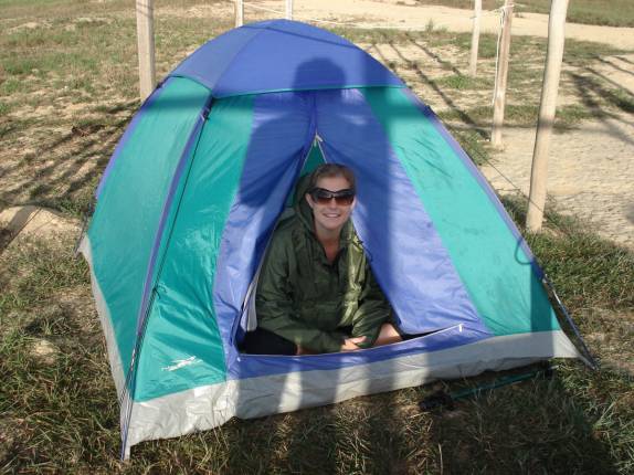 Acordando para o 2o dia de caminhada para o Monte Roraima, na  Venezuela, em 2007